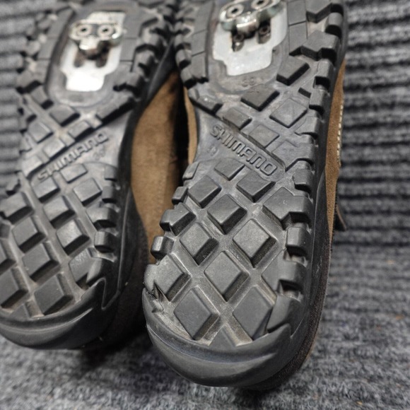 Shimano Mountain Bike Shoes Mens 6 Brown Black Suede Lace Up SH-M 038W - Picture 10 of 15